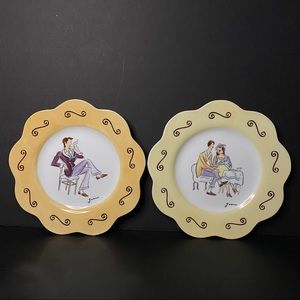 Vtg Partylite Sidewalk Cafe Dessert Salad Plates